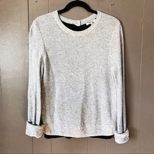 Madewell Navy And Gray Sweater With Buttons